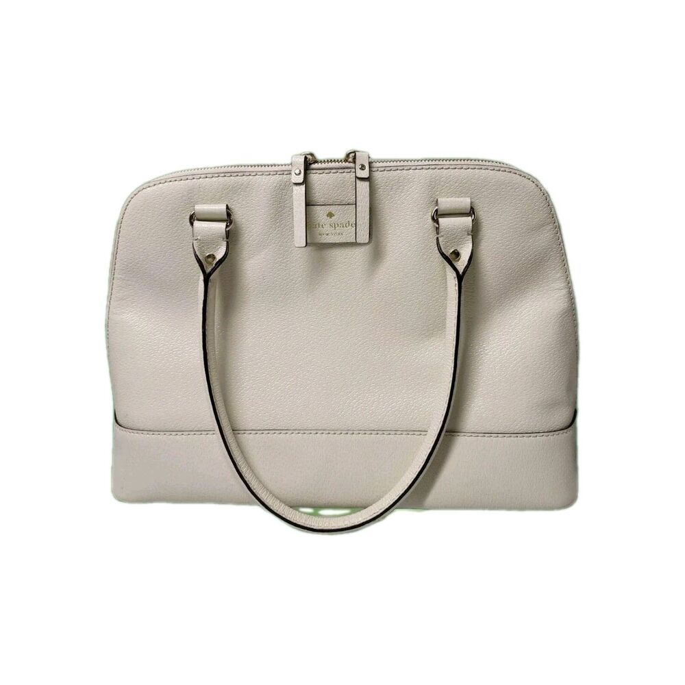 KATE SPADE Ivory Ashton Leather Zipper Dome Tote Shoulder Handbag